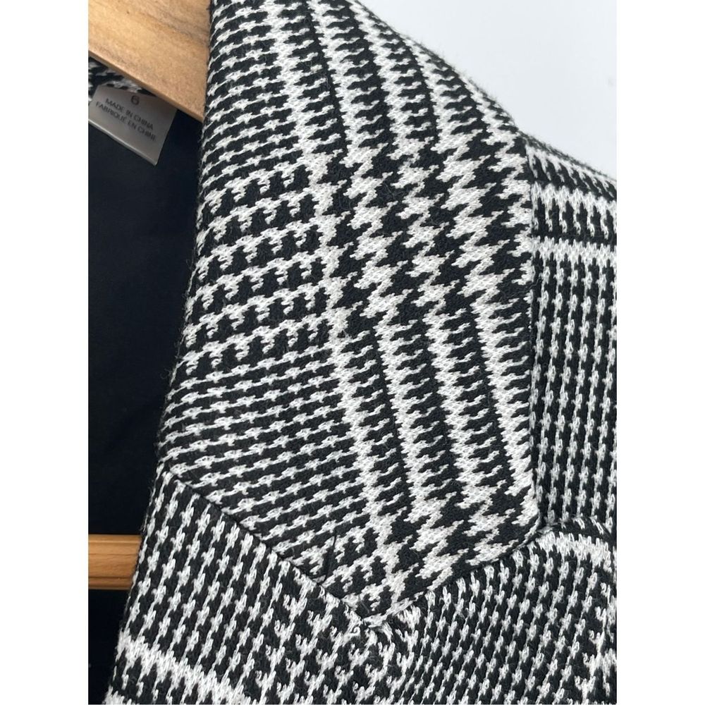 Elie Tahari Blazer Women's Size 6 Houndstooth Black White - Picture 5 of 14